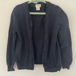 J. Crew Crewcuts Girls' cotton cardigan sweater navy blue S 6-7
